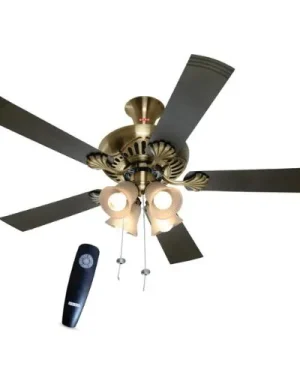 USHA- 52″, FONTANA MAPLE REMOTE 1 STAR, CEILING FAN, ANTIQUE BRASS