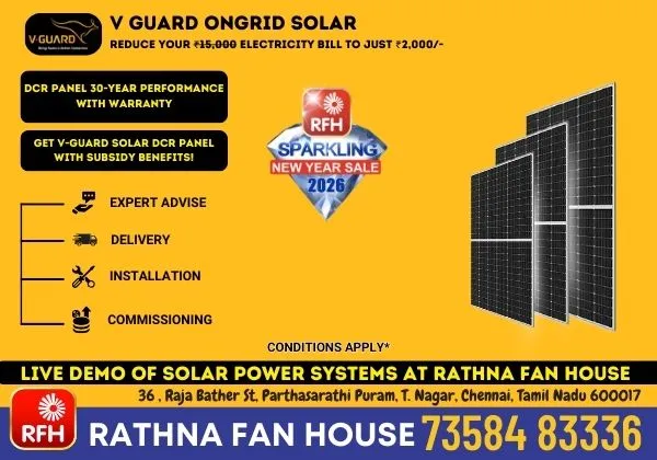 v-guard-solar-power-system-at-rathna-fan-house V Guard Solar Power System At Rathna Fan House